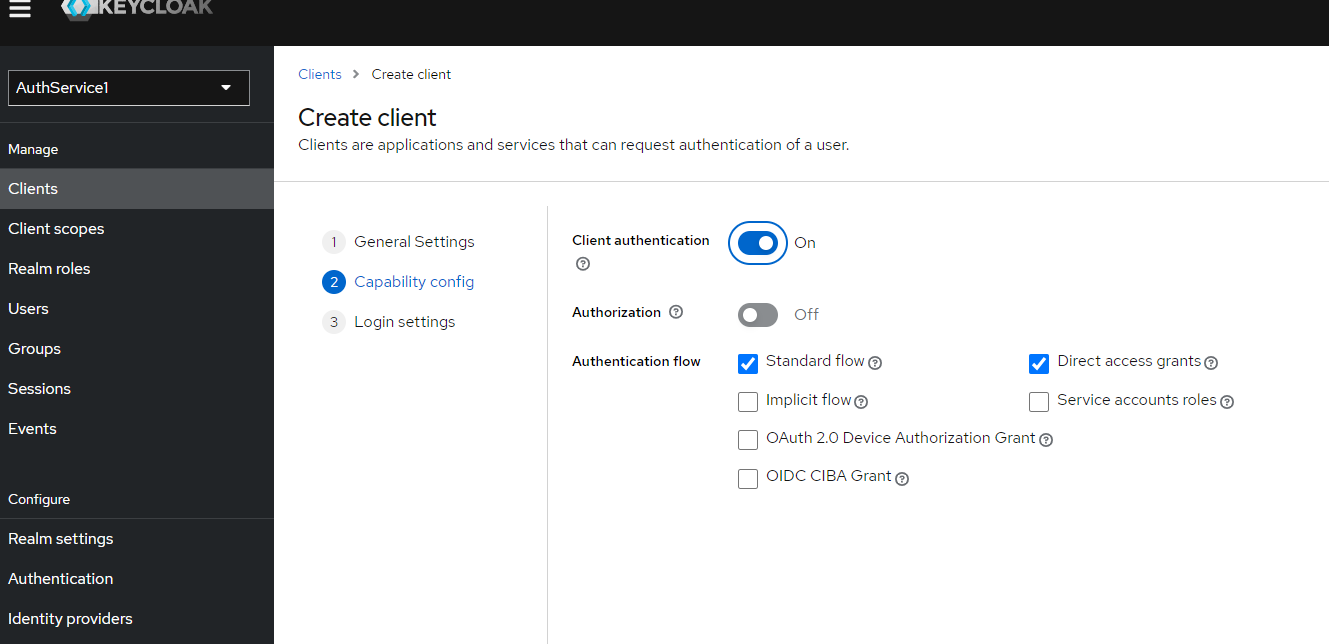 Create Client Step 2