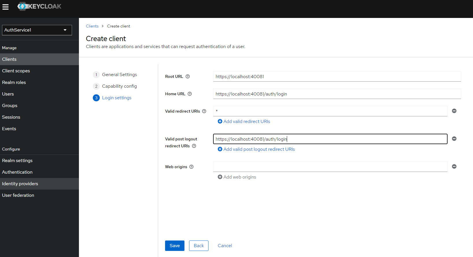 Create Client Step 3